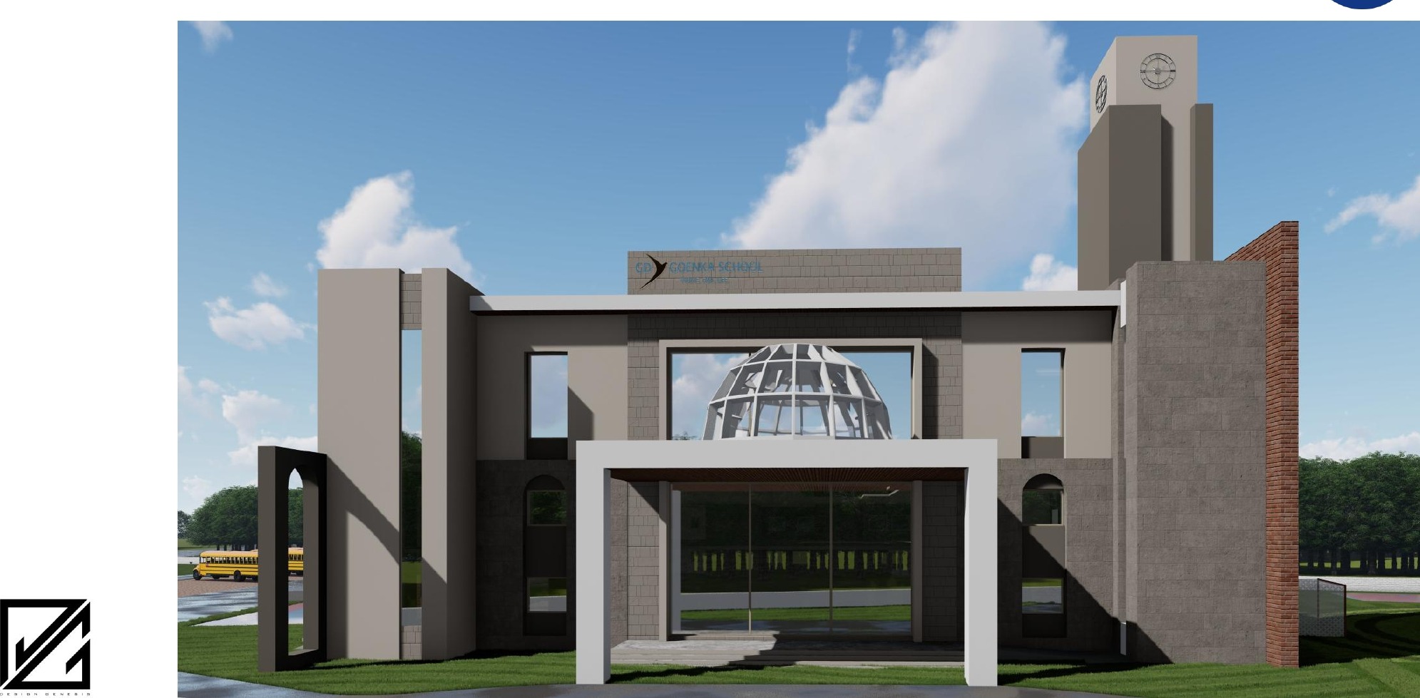 Main entrance portico of GD Goenka Public School, Jalpaiguri
