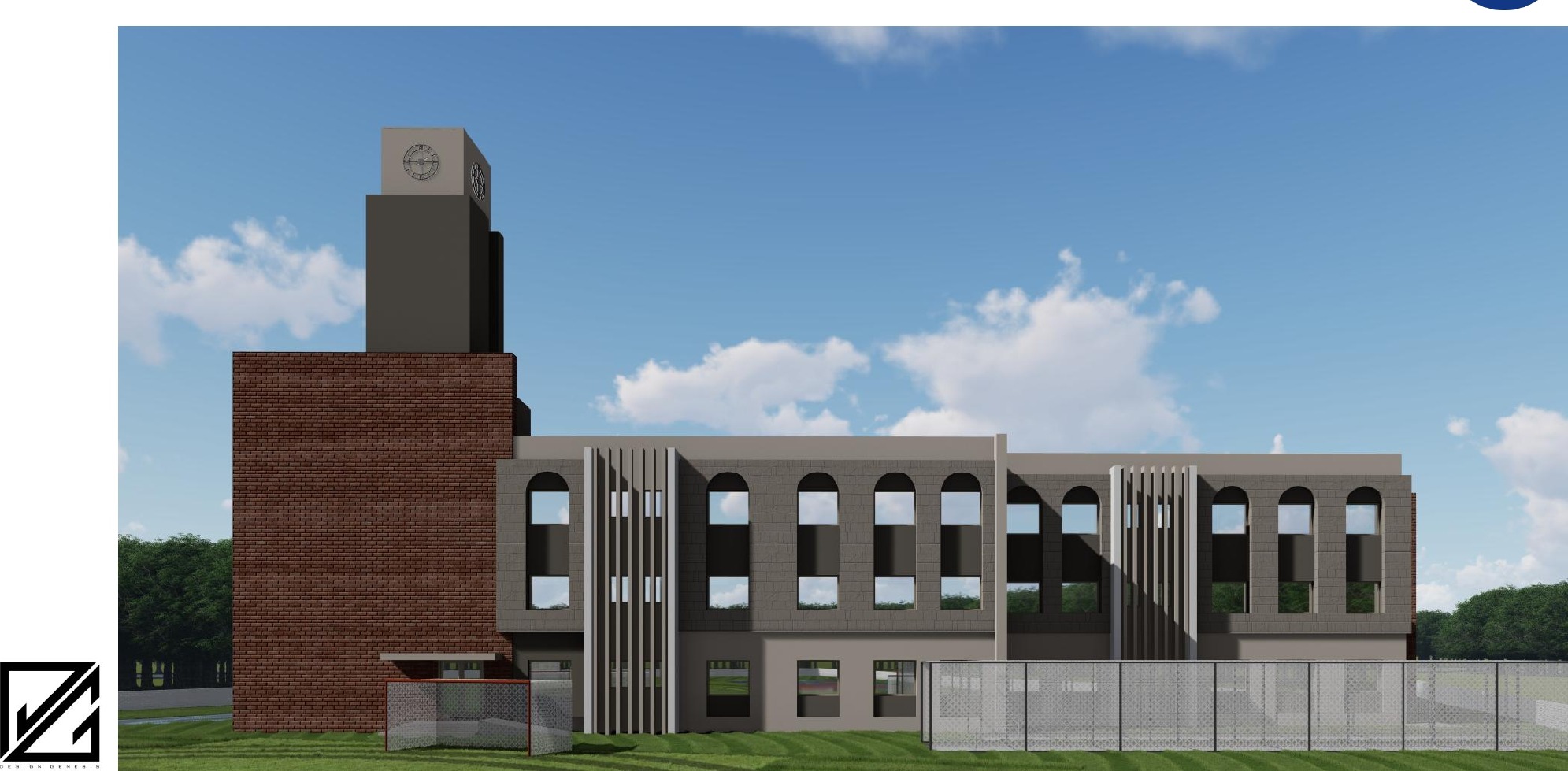 Clock tower and academic wing